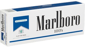 Marlboro Menthol Blue Pack Box 100 cigarettes made in USA, 4 cartons, 40 packs. Free shipping!