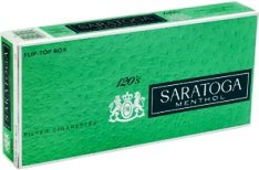 Saratoga 120 Menthol Box Luxury cigarettes made in USA, 40 packs, 4 cartons. Free shipping!