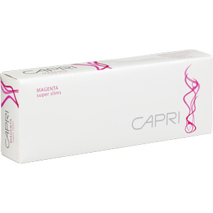 Capri 100 Lights Magenta Super Slim Luxury cigarettes made in USA, 4 cartons, 40 packs. Ships free!