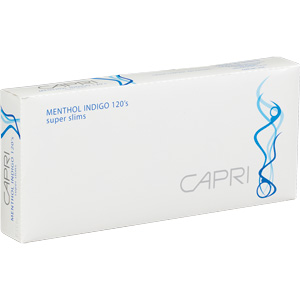 Capri Menthol Lights 120 Super Slim Indigo Luxury cigarettes made in USA, 40 packs. Free shipping!
