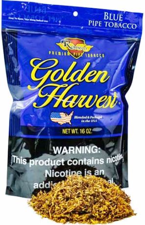 Golden Harvest Blue Dual Use Tobacco made in USA. 4 x 453 g Bags, 1812 g. total. Free shipping