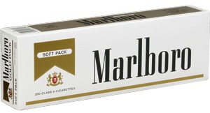 Marlboro Gold Soft cigarettes made in USA, 4 cartons, 40 packs. Free shipping!