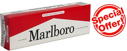 Marlboro Red Soft cigarettes made in USA, 4 cartons, 40 packs. Free shipping!