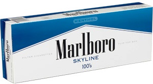Marlboro Skyline Menthol 100 Box cigarettes made in USA, 4 cartons, 40 packs. Free shipping!