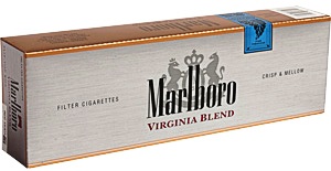 Marlboro Virginia Blend King Box cigarettes made in USA, 5 cartons, 50 packs. Free shipping!