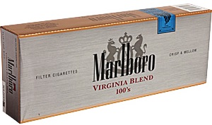 Marlboro Virginia Blend 100 Box cigarettes made in USA, 5 cartons, 50 packs. Free shipping!