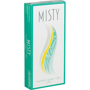 Misty Slims 120 Green Menthol Lights Box cigarettes made in USA, 4 cartons, 40 packs. Free shipping!
