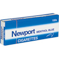 Newport Menthol Blue 100 Box cigarettes made in USA, 4 cartons, 40 packs. Free shipping!