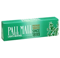 Pall Mall Menthol Lights Box cigarettes made in USA, 4 cartons, 40 packs. Free shipping!