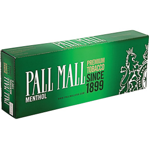 Pall Mall Menthol 100 Box cigarettes made in USA, 4 cartons, 40 packs. Free shipping!