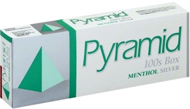 Pyramid Menthol Silver 100 cigarettes made in USA, 4 cartons, 40 packs. Free shipping!